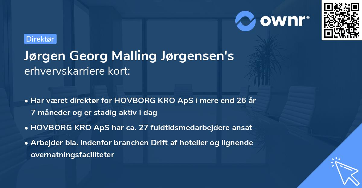 Jørgen Georg Malling Jørgensen's erhvervskarriere kort