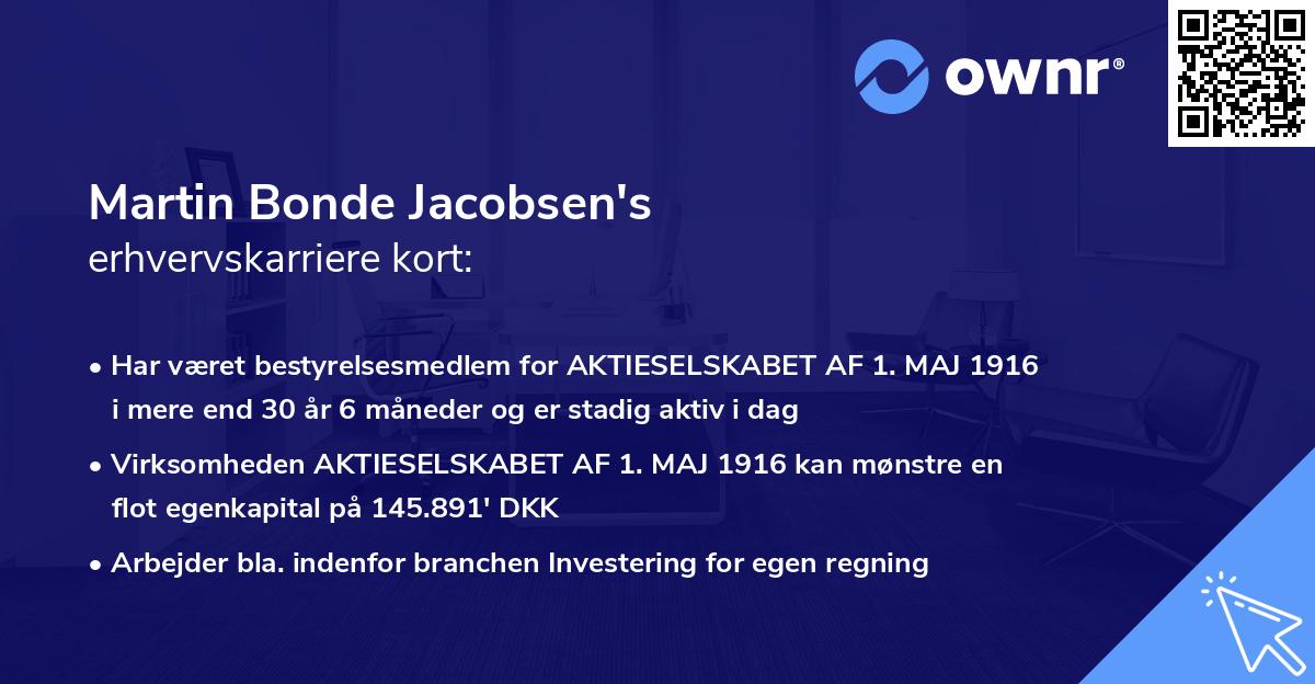 Martin Bonde Jacobsen's erhvervskarriere kort
