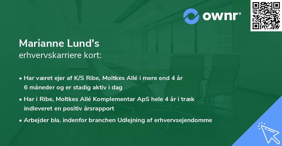Marianne Lund's erhvervskarriere kort