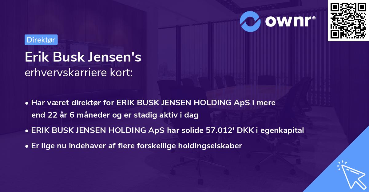 Erik Busk Jensen's erhvervskarriere kort