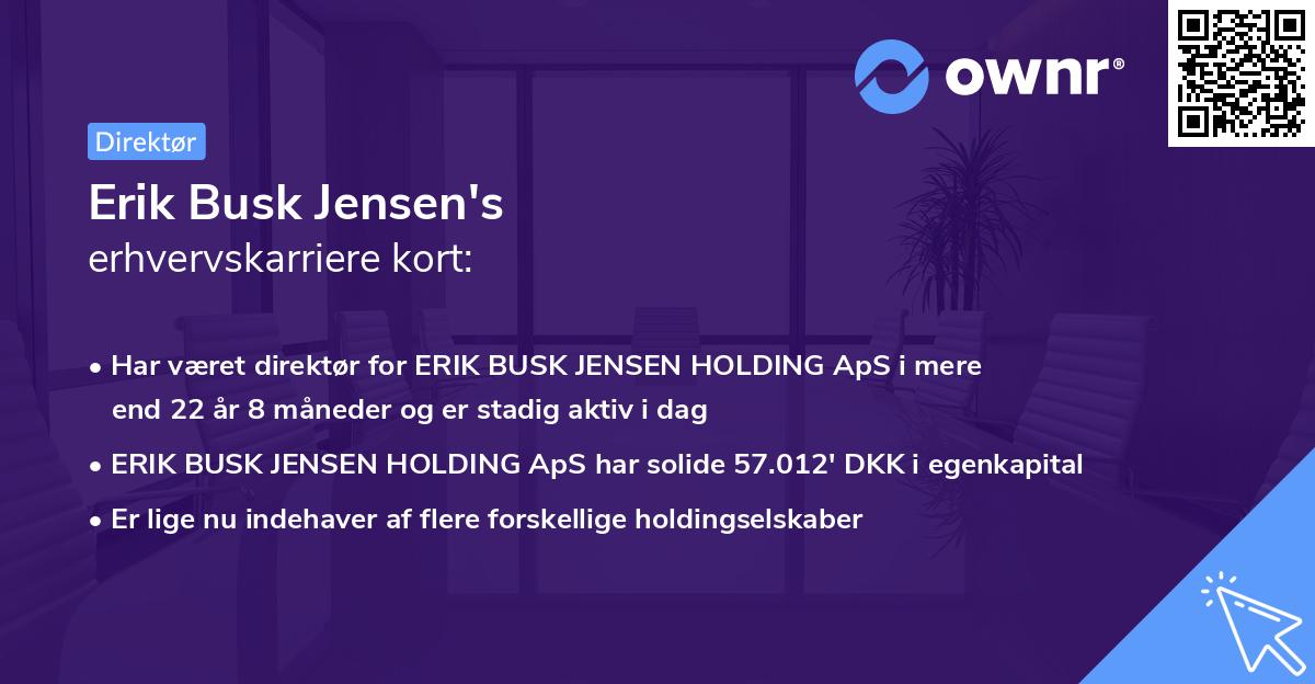 Erik Busk Jensen's erhvervskarriere kort