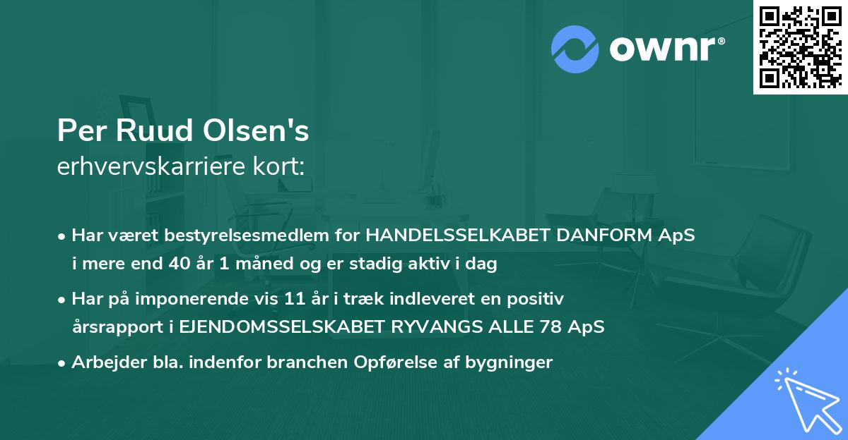 Per Ruud Olsen's erhvervskarriere kort