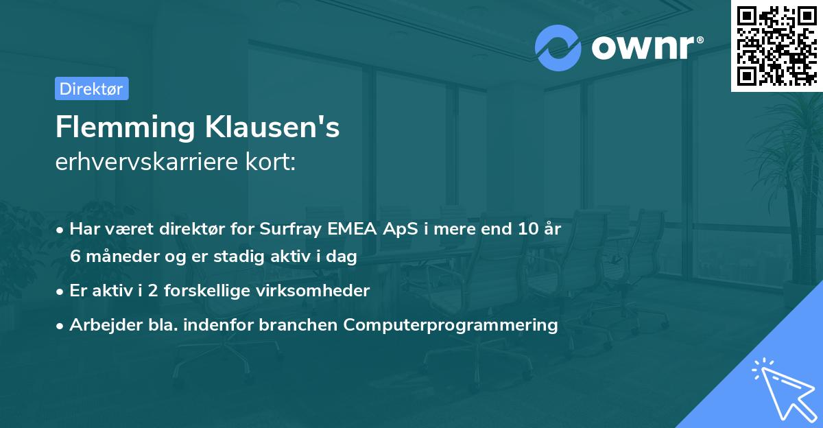 Flemming Klausen's erhvervskarriere kort
