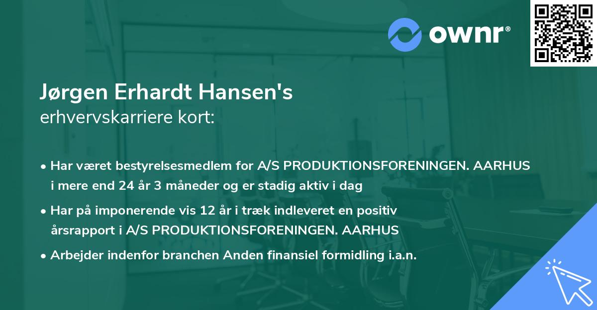Jørgen Erhardt Hansen's erhvervskarriere kort