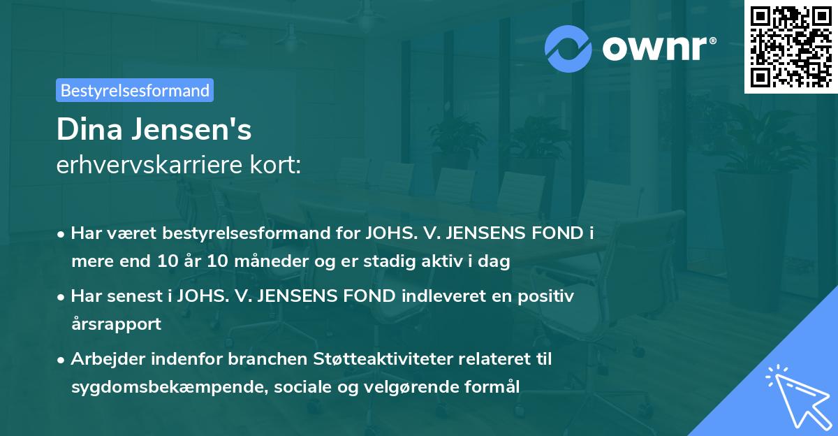 Dina Jensen's erhvervskarriere kort