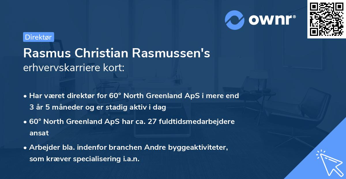 Rasmus Christian Rasmussen's erhvervskarriere kort