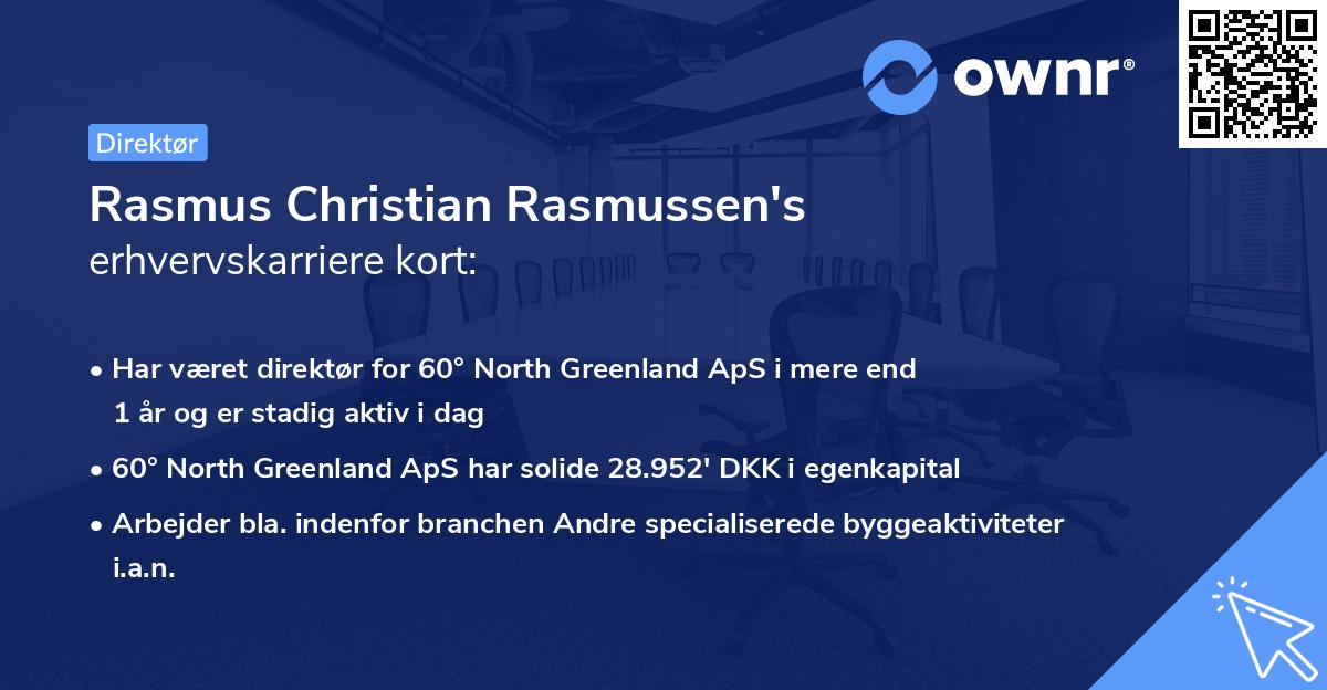 Rasmus Christian Rasmussen's erhvervskarriere kort