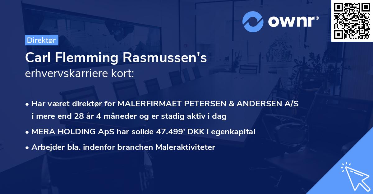 Carl Flemming Rasmussen's erhvervskarriere kort