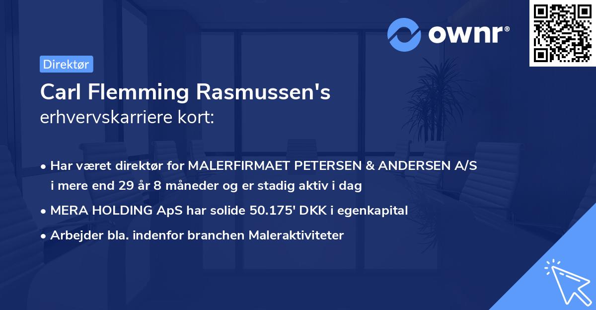 Carl Flemming Rasmussen's erhvervskarriere kort