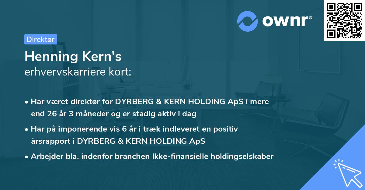 Henning Kern's erhvervskarriere kort