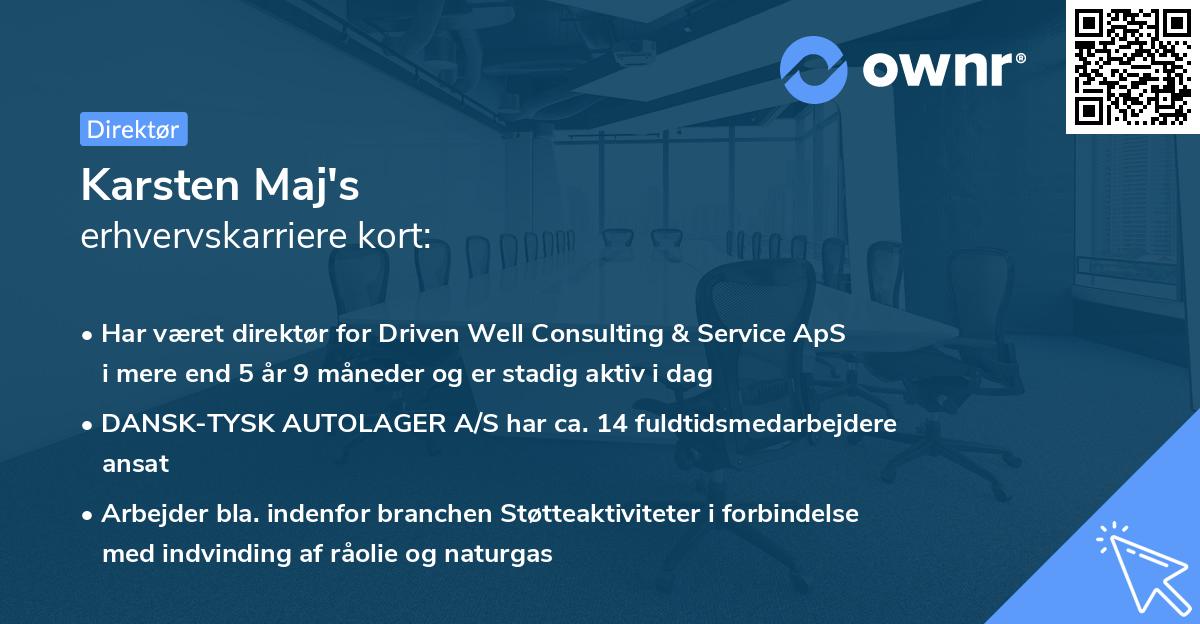 Karsten Maj's erhvervskarriere kort
