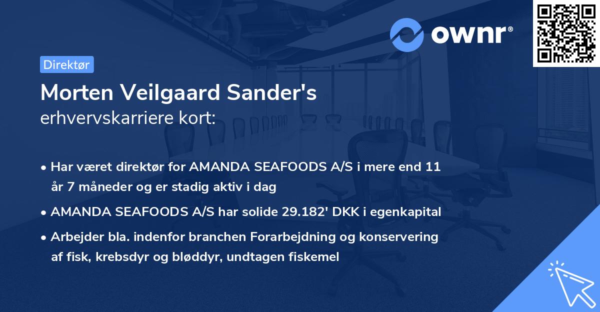 Morten Veilgaard Sander's erhvervskarriere kort