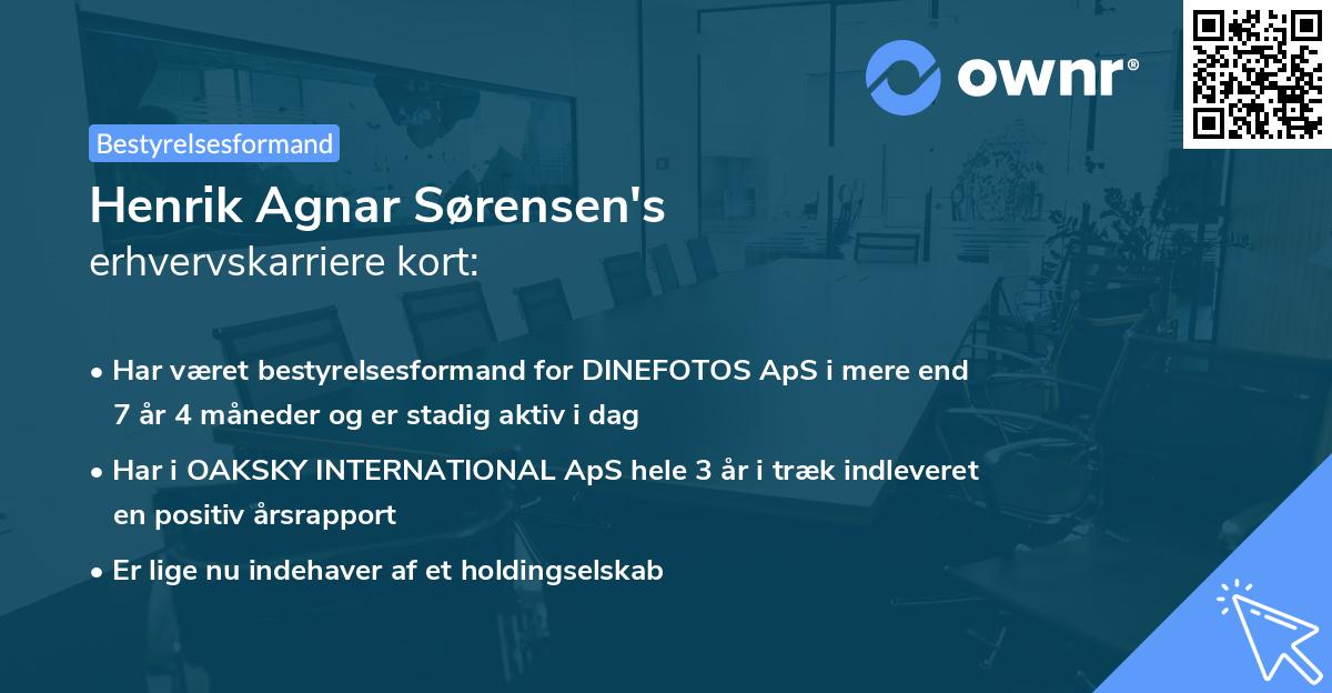 Henrik Agnar Sørensen's erhvervskarriere kort