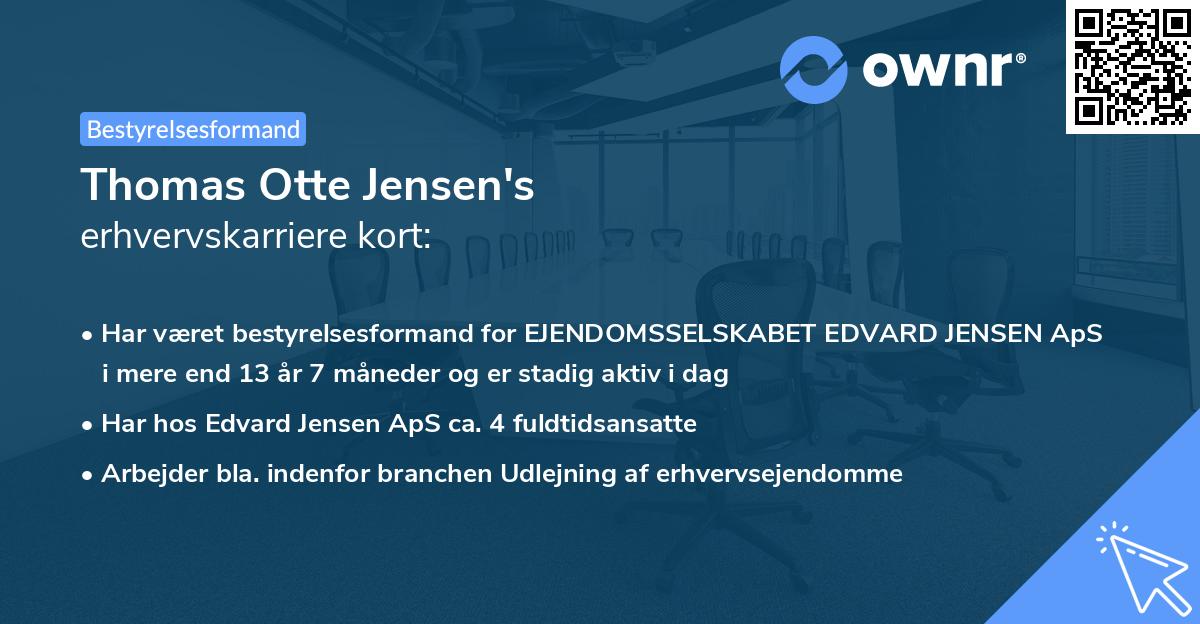 Thomas Otte Jensen's erhvervskarriere kort