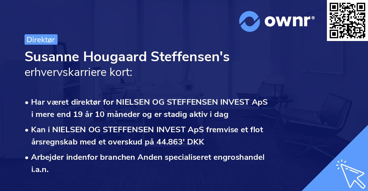 Susanne Hougaard Steffensen's erhvervskarriere kort