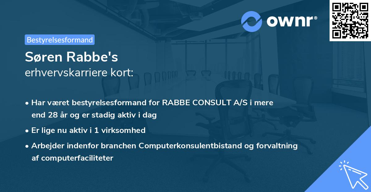 Søren Rabbe's erhvervskarriere kort