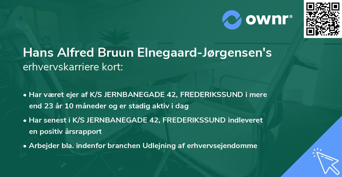 Hans Alfred Bruun Elnegaard-Jørgensen's erhvervskarriere kort