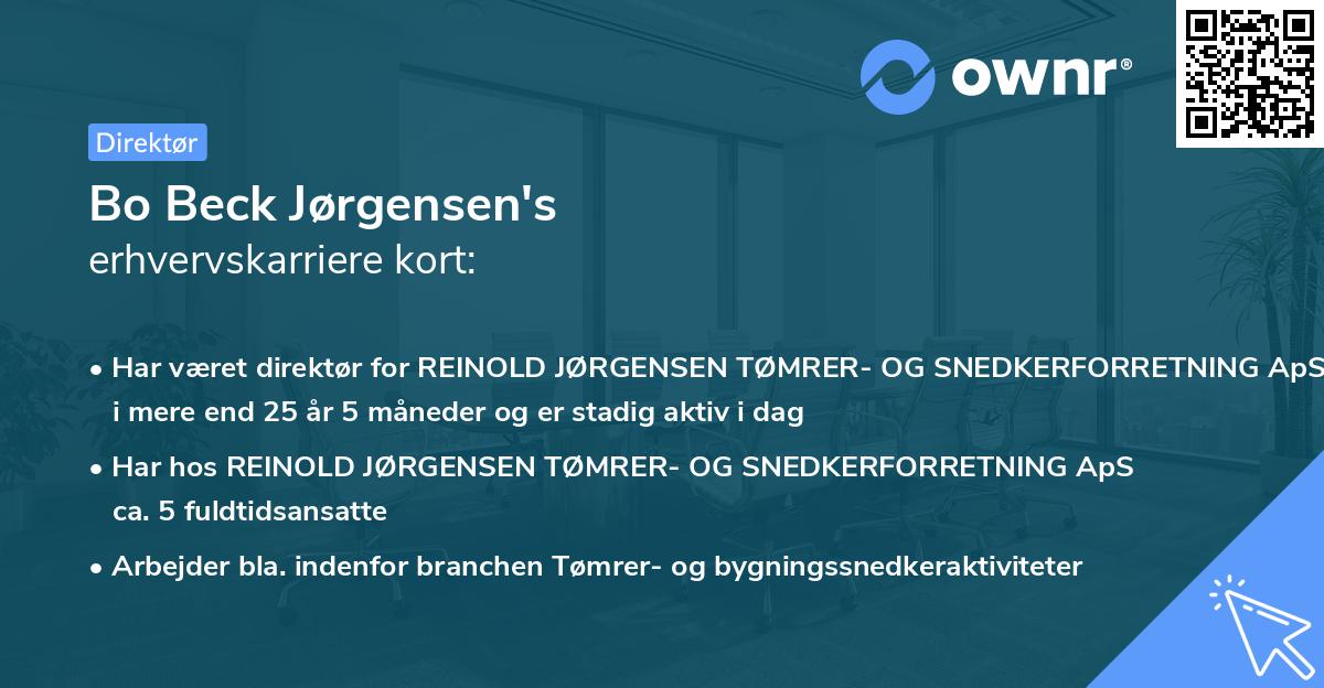 Bo Beck Jørgensen's erhvervskarriere kort