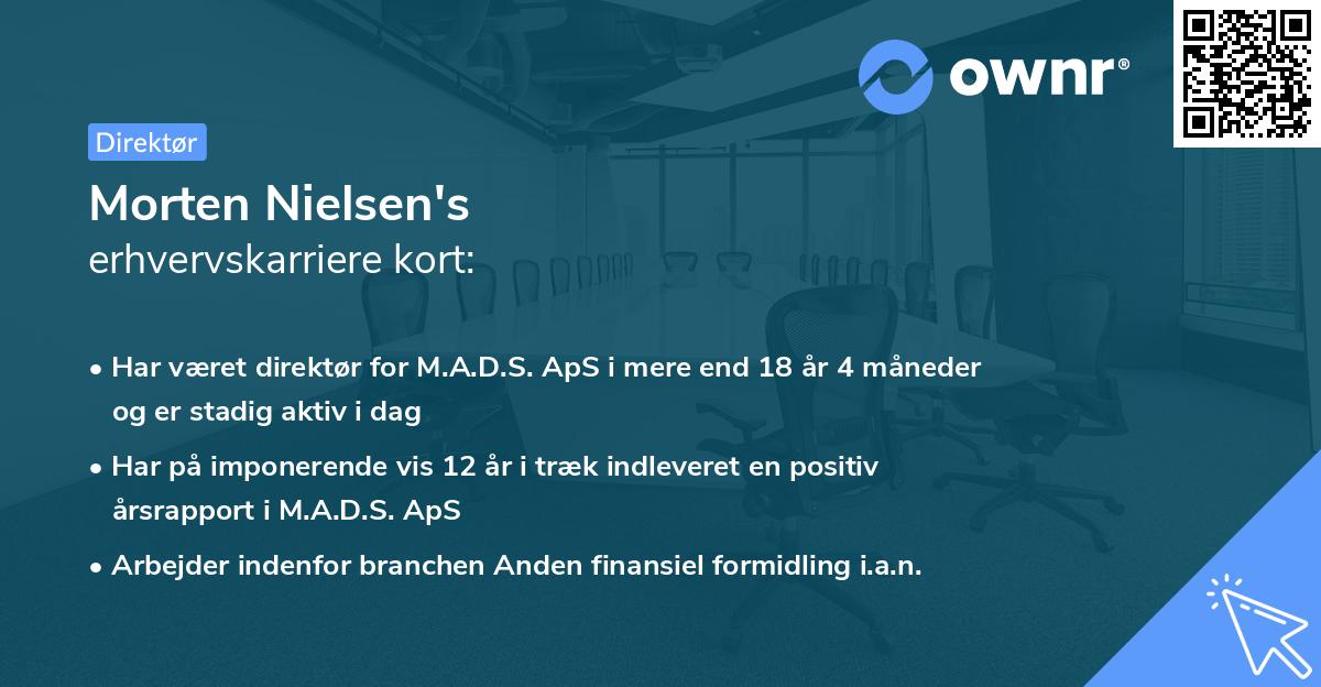 Morten Nielsen's erhvervskarriere kort