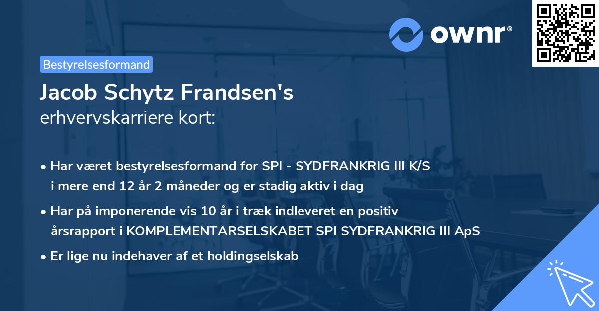 Jacob Schytz Frandsen's erhvervskarriere kort