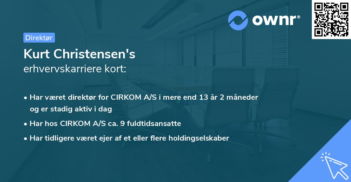 Kurt Christensen's erhvervskarriere kort