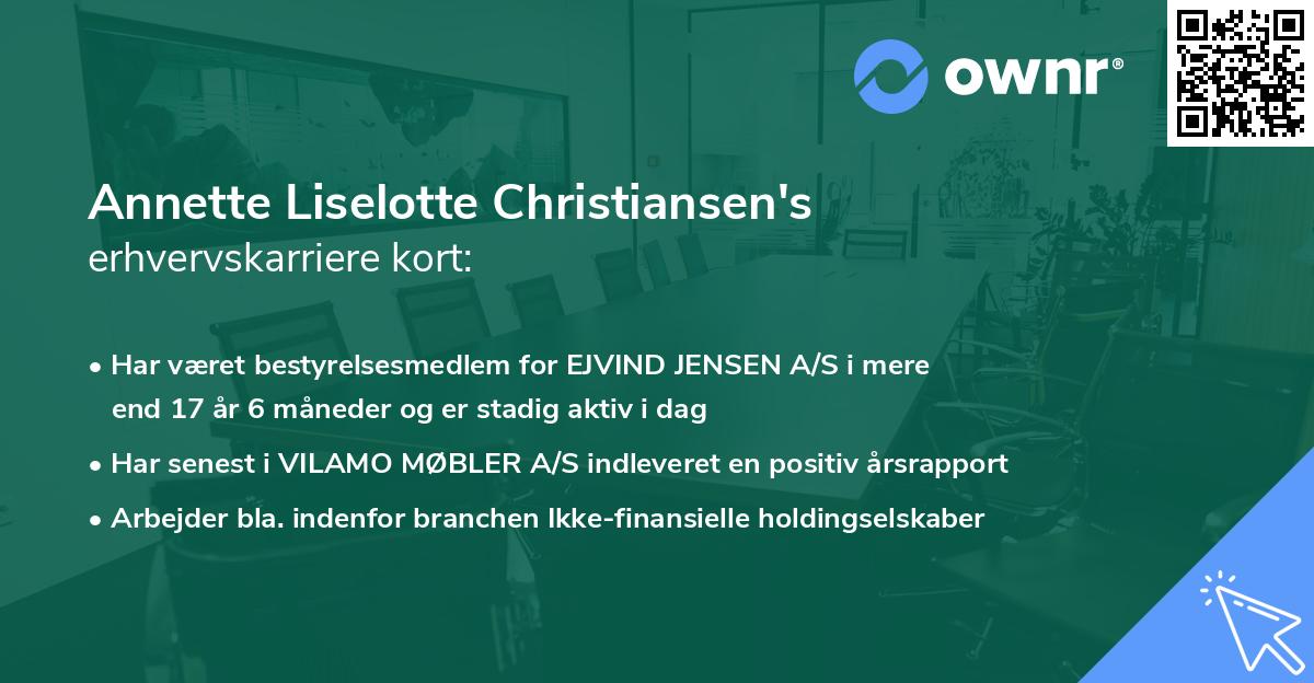 Annette Liselotte Christiansen's erhvervskarriere kort