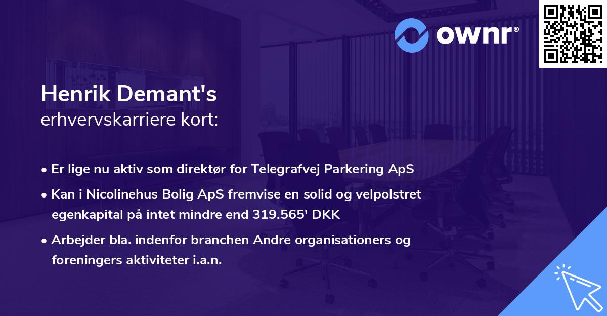 Henrik Demant's erhvervskarriere kort