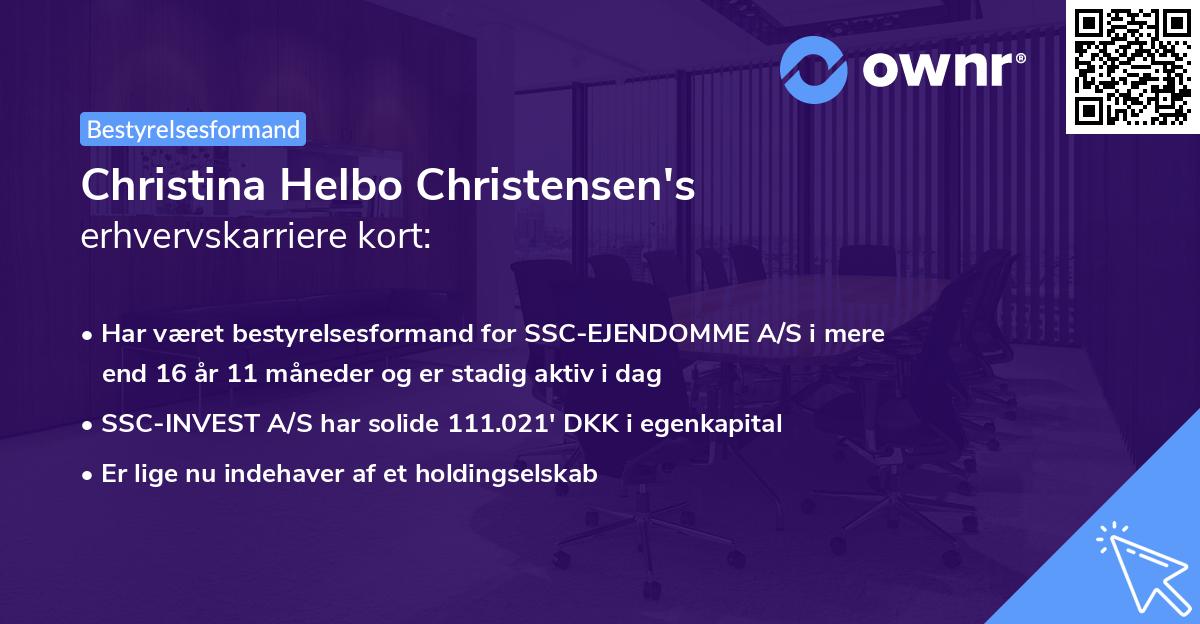 Christina Helbo Christensen's erhvervskarriere kort