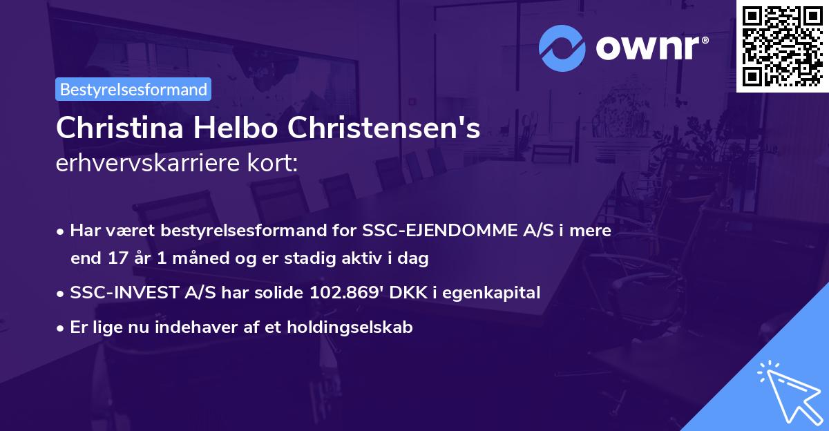 Christina Helbo Christensen's erhvervskarriere kort