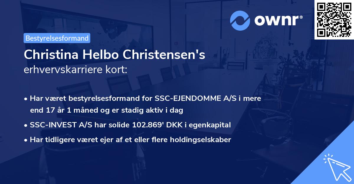 Christina Helbo Christensen's erhvervskarriere kort