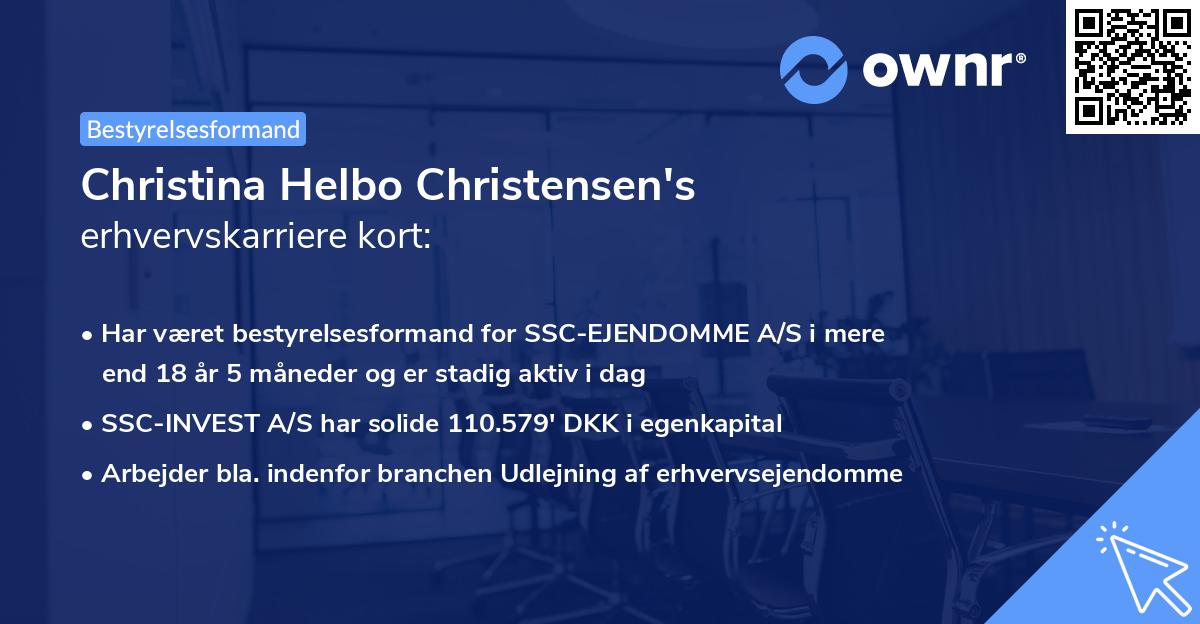 Christina Helbo Christensen's erhvervskarriere kort