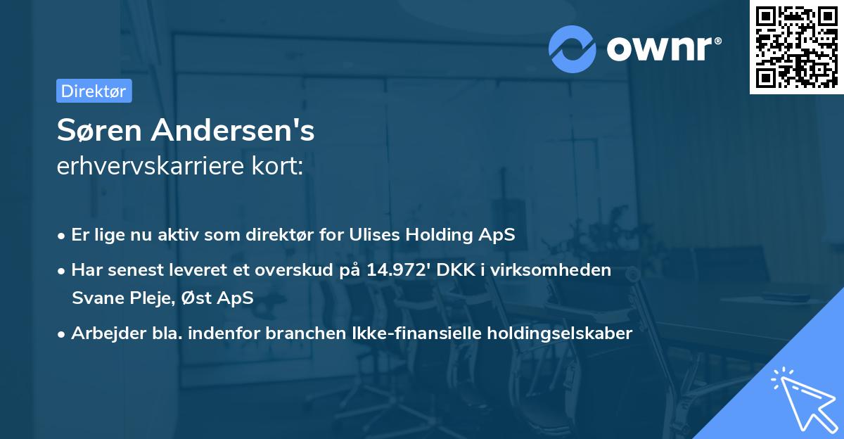 Søren Andersen's erhvervskarriere kort