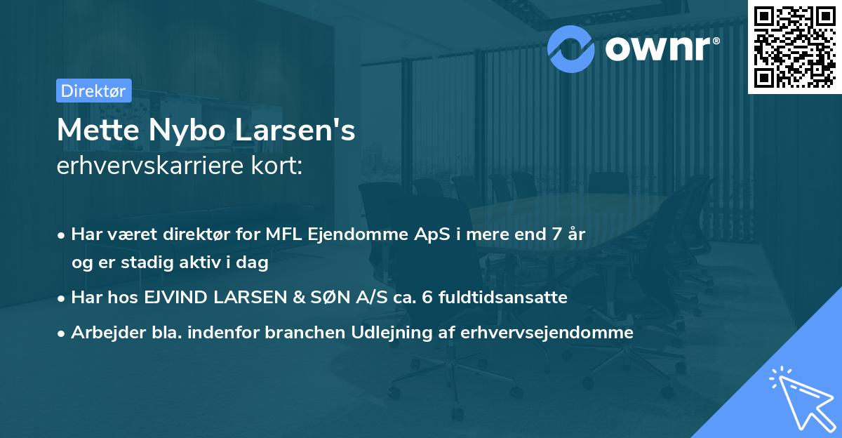 Mette Nybo Larsen's erhvervskarriere kort