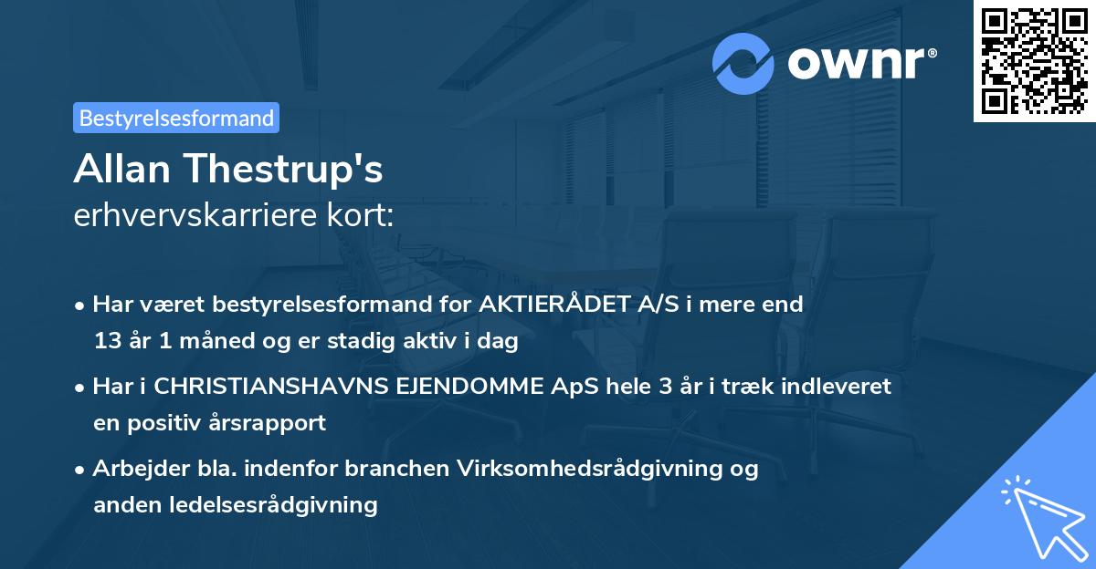 Allan Thestrup's erhvervskarriere kort
