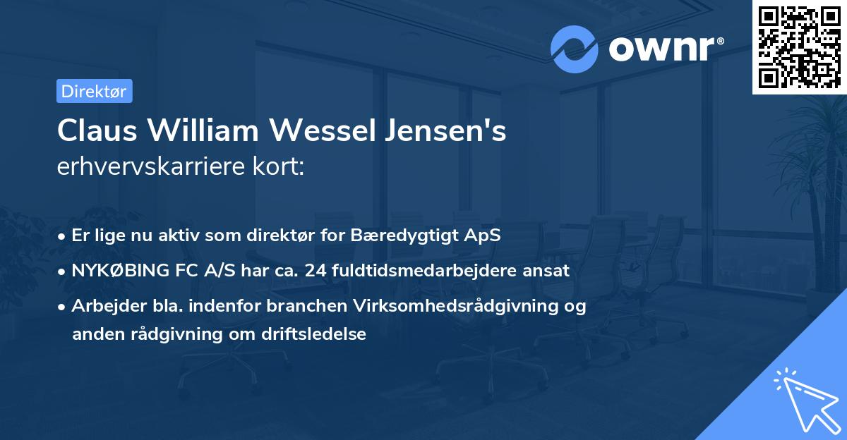 Claus William Wessel Jensen's erhvervskarriere kort