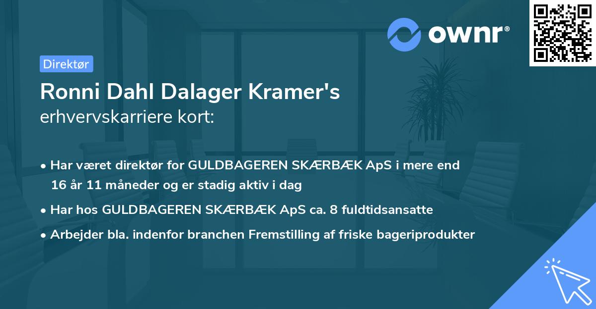 Ronni Dahl Dalager Kramer's erhvervskarriere kort