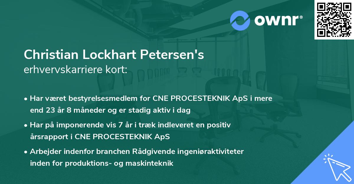 Christian Lockhart Petersen's erhvervskarriere kort