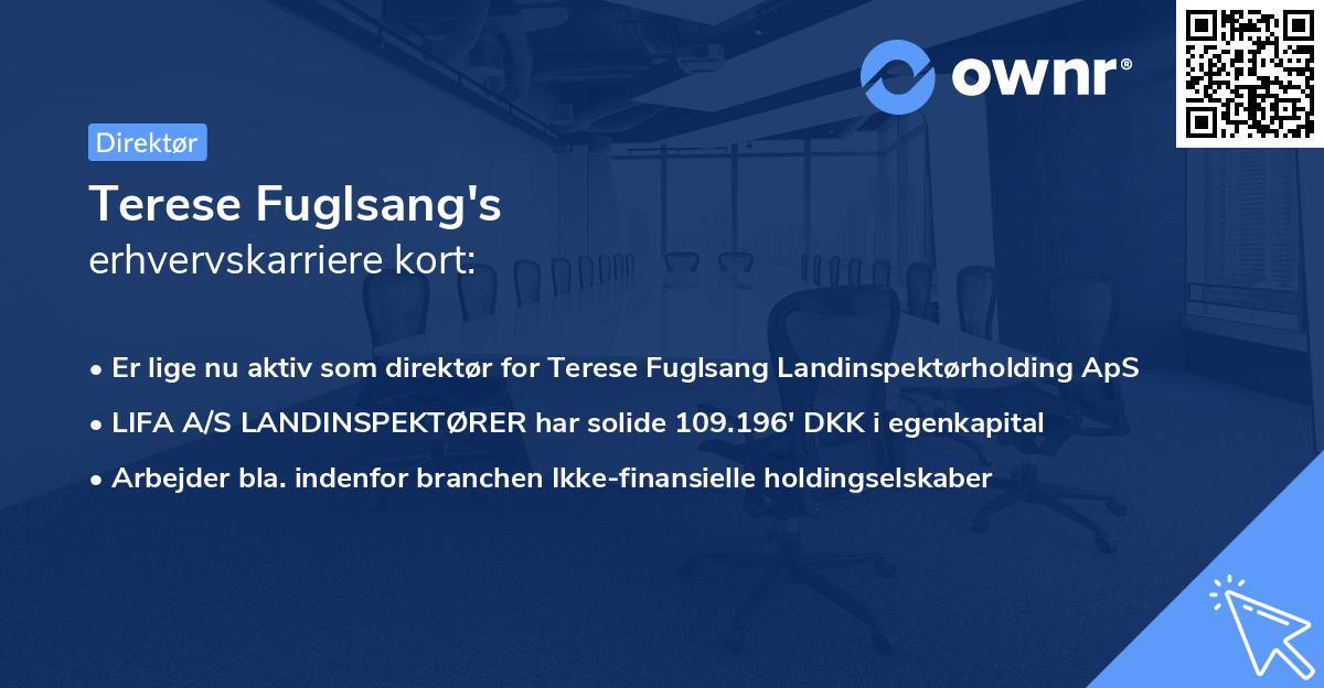 Terese Fuglsang's erhvervskarriere kort