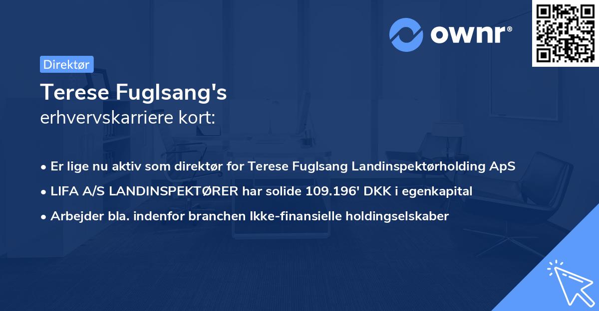 Terese Fuglsang's erhvervskarriere kort