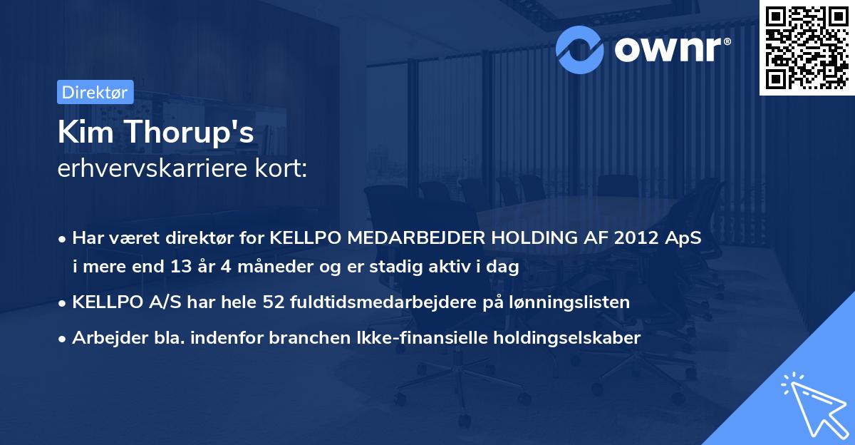 Kim Thorup's erhvervskarriere kort