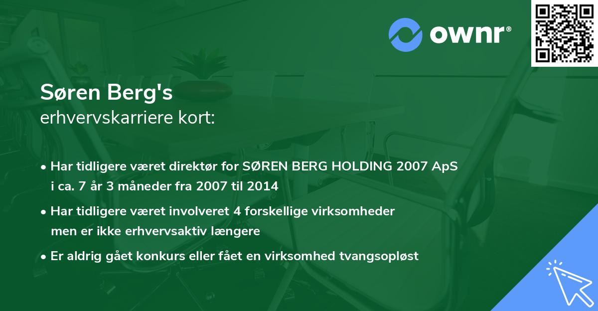 Søren Berg's erhvervskarriere kort