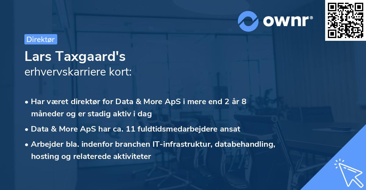 Lars Taxgaard's erhvervskarriere kort