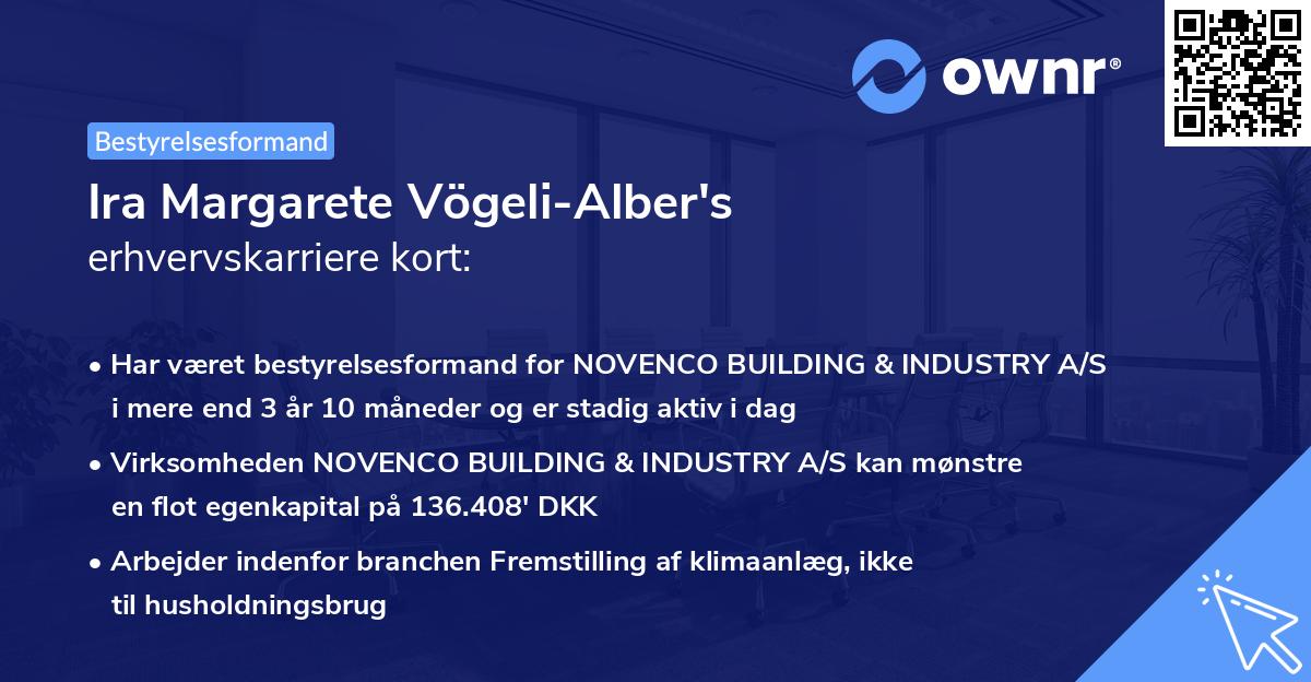Ira Margarete Vögeli-Alber's erhvervskarriere kort