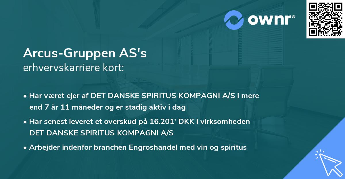 Arcus-Gruppen AS's erhvervskarriere kort