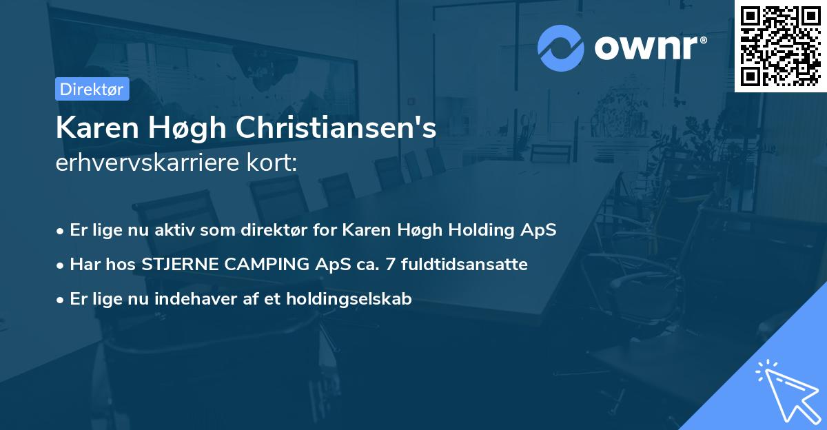 Karen Høgh Christiansen's erhvervskarriere kort