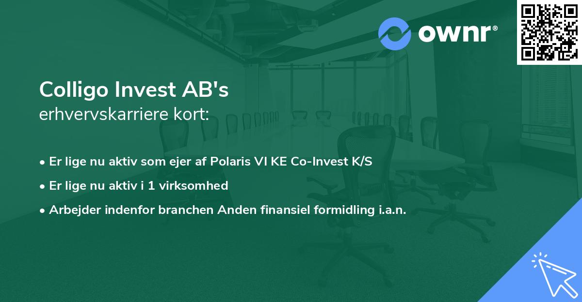 Colligo Invest AB's erhvervskarriere kort