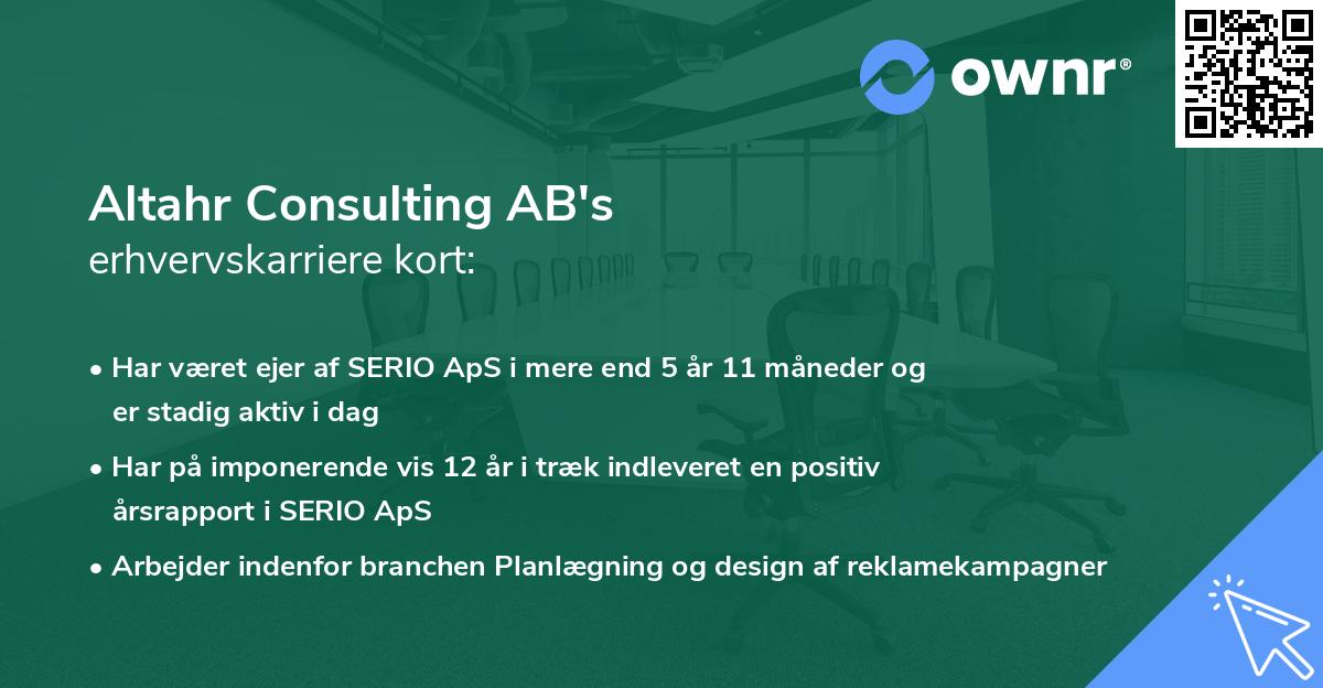 Altahr Consulting AB's erhvervskarriere kort