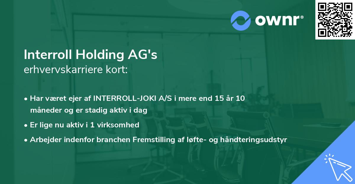 Interroll Holding AG's erhvervskarriere kort
