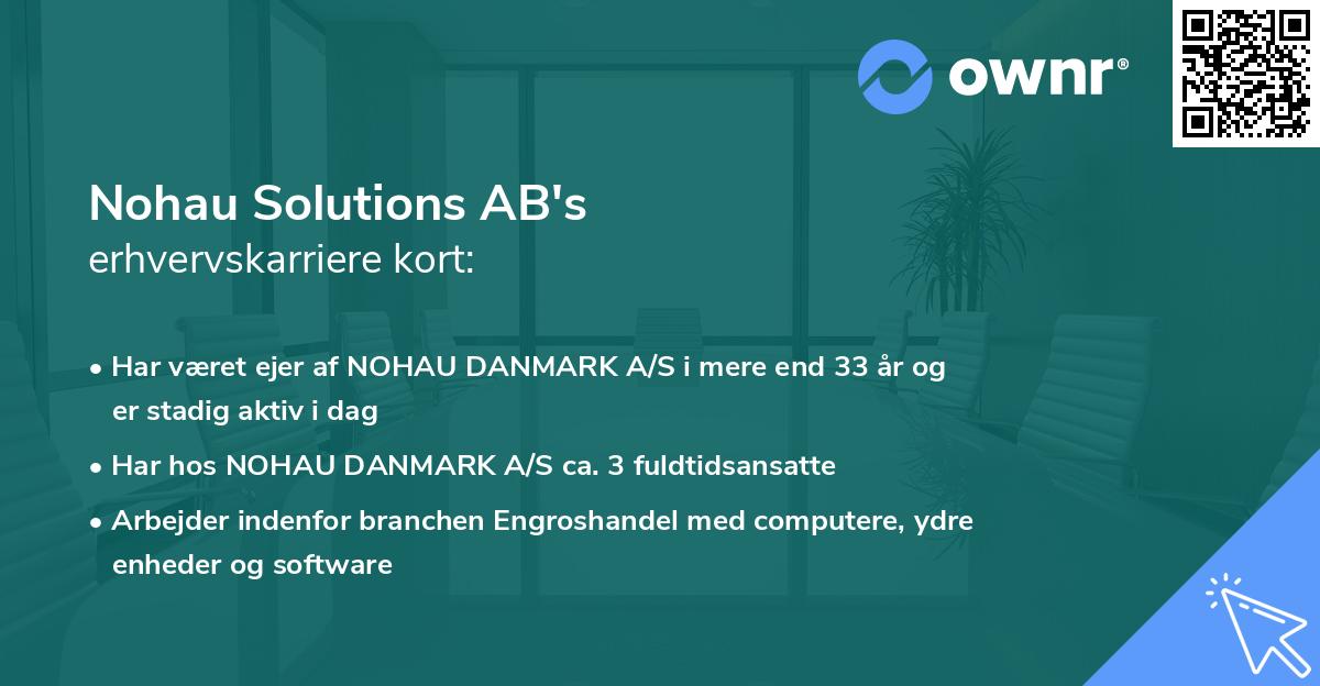 Nohau Solutions AB's erhvervskarriere kort