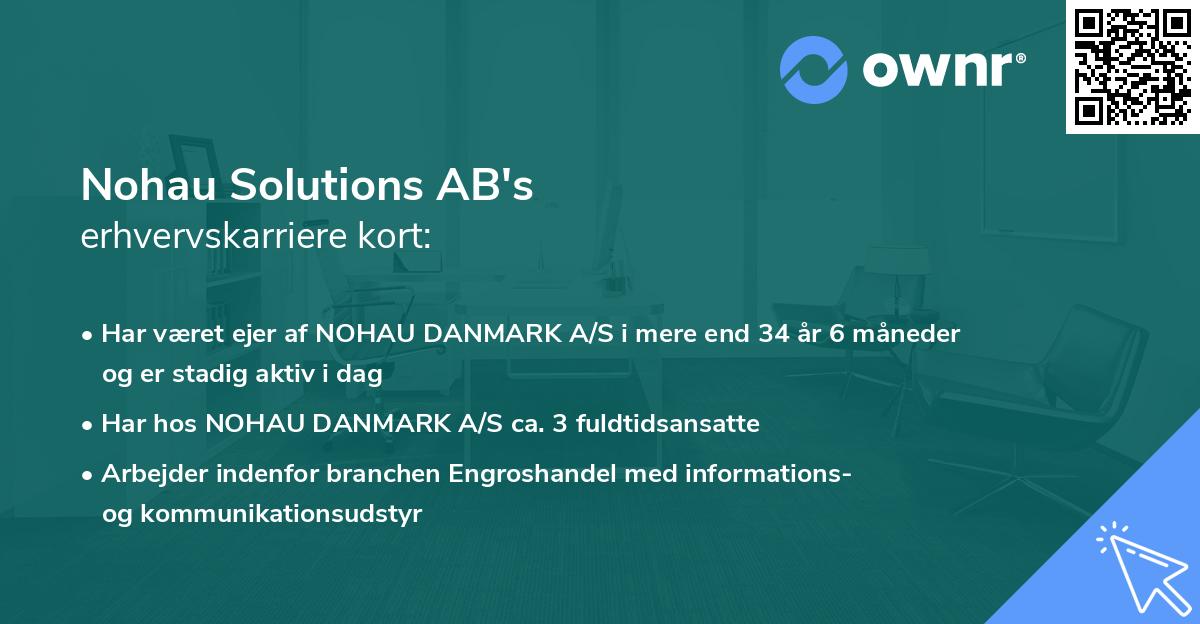 Nohau Solutions AB's erhvervskarriere kort